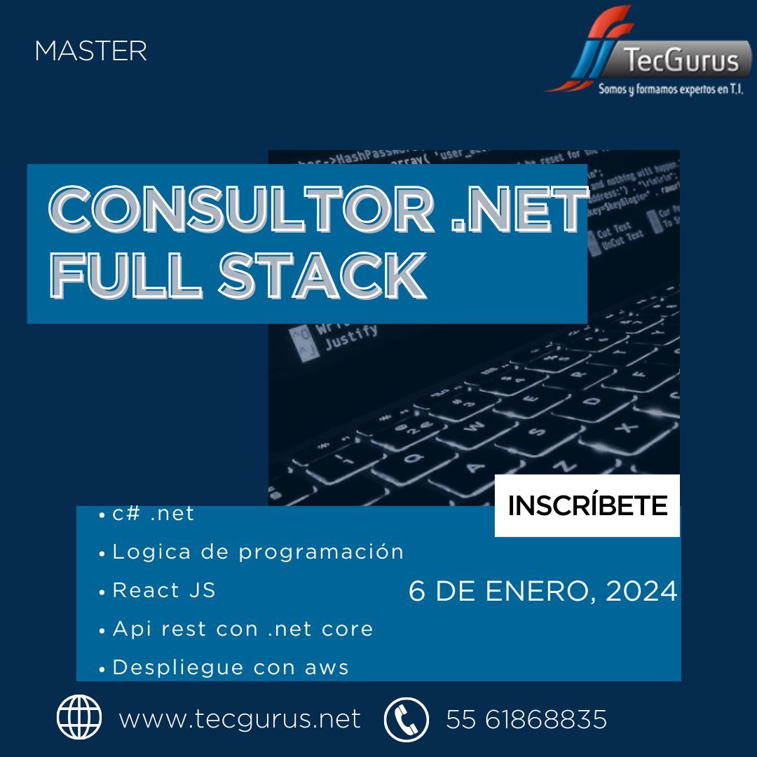 tecgurusnet's tweet image. ¡Potencia tu carrera con nuestro curso de Consultor .NET Full Stack! 🚀📚
Adquiere habilidades clave, trabaja en proyectos reales 
¡Inscríbete ahora y aprovecha nuestra oferta especial de lanzamiento! 💻💡
wa.link/kmbanm
 #ConsultorNET #FullStack #DesarrolloDeSoftware
