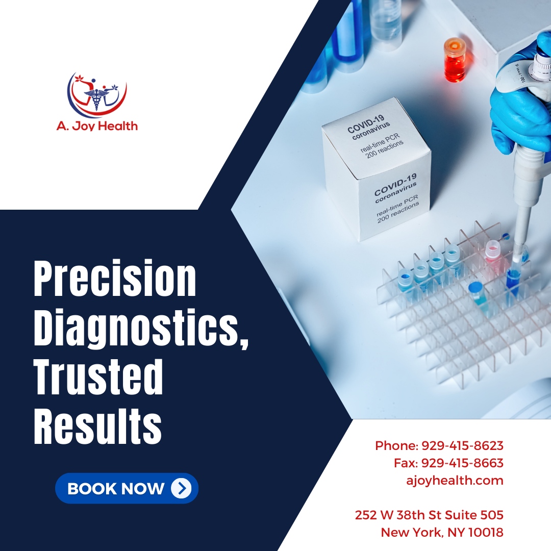 Precision Diagnostics, Trusted Results.

Your health journey deserves accuracy and trust.

Count on us for precise insights.

🌐 ajoyhealth.com
📞 Phone: 929-415-8623 | Fax: 929-415-8663

#AJoyHealth #PrecisionDiagnostics #TrustedResults #Healthcare