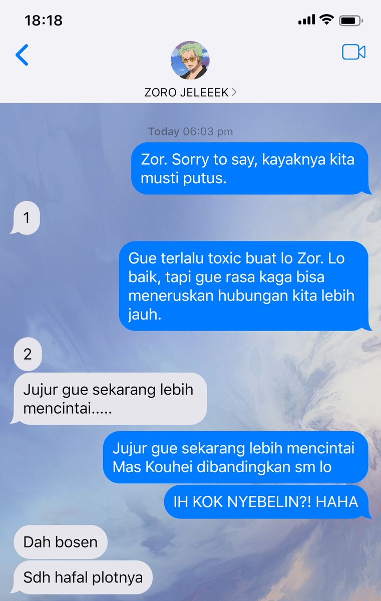 bunnysedih's tweet photo. — Zoro hanyalah selingkuhan https://t.co/ZhRhqbTyJV