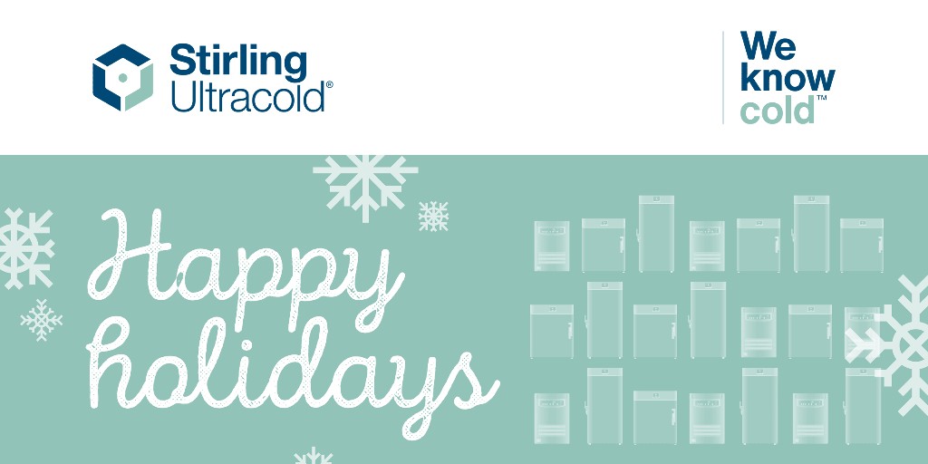 The Stirling Ultracold team wishes you a festive holiday season. It’s an honor to provide you with sustainable ultra-low temperature freezer solutions to preserve and protect your valuable biological samples. Let’s celebrate and ring in the New Year together!