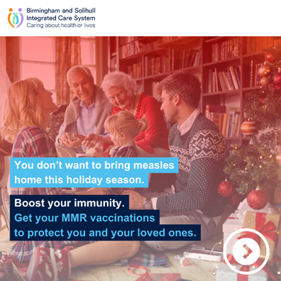 Let's not give people the unwelcome gift of measles this Christmas. Cllr Grinsell explains measles is currently circulating in Solihull and the best protection is the MMR vaccine loom.ly/5I4TBiU