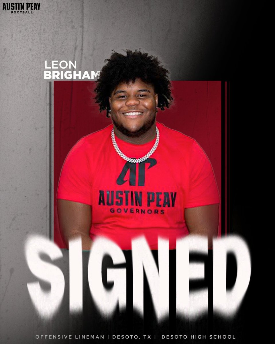 𝗪𝗘𝗟𝗖𝗢𝗠𝗘 𝗧𝗢 #STACHEVILLE! 🎩🏈 𝗟𝗘𝗢𝗡 𝗕𝗥𝗜𝗚𝗛𝗔𝗠 OFFENSIVE LINEMAN 📍 DeSoto, Texas @leon_brigham_ | #LetsGoPeay