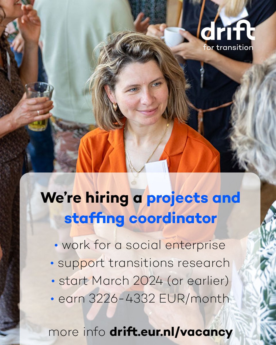 New year, new job? As projects and staffing coordinator you are the nerve center of our organization, matching the right people to the right projects and supporting (research) project leaders with planning and reporting. Find more info here > drift.eur.nl/vacancy-projec… #vacancy