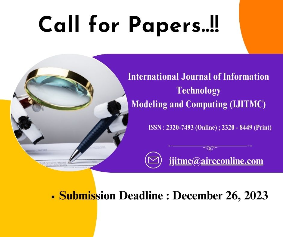 IJITMCjournal's tweet photo. #computervision #machinelearning #artificialintelligence #computerscience #ai #deeplearning #python 

International Journal of Information Technology, Modeling and Computing(IJITMC) 
Webpage URL -https://t.co/t6hRyIhugD
Submission Url-https://t.co/rg04ZJJkVR https://t.co/apc9s0y7xN