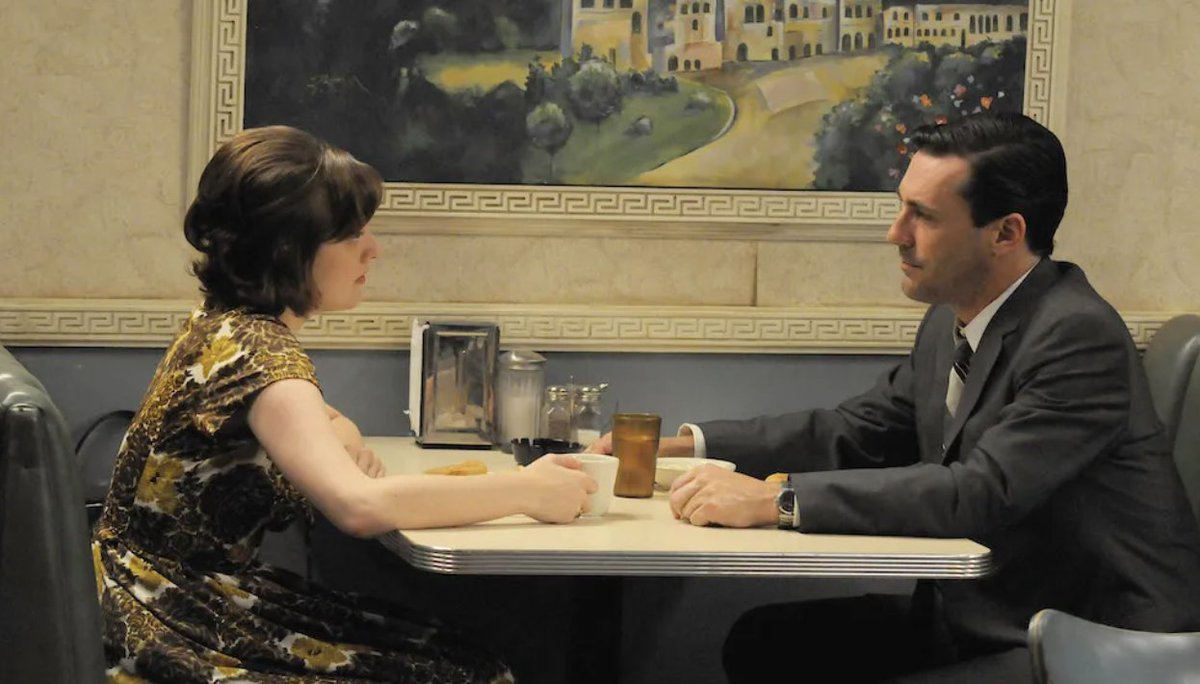 Variety's tweet photo. 2 - ‘MAD MEN’ 

Through Don Draper’s story, Matthew Weiner used a New York City ad agency and the historical events of the 1960s to dive into the rise of feminism, class striving and American ambition. “Mad Men” itself was pure ambition. 
https://t.co/2TnuiBKQTs https://t.co/2V59vTP1dR