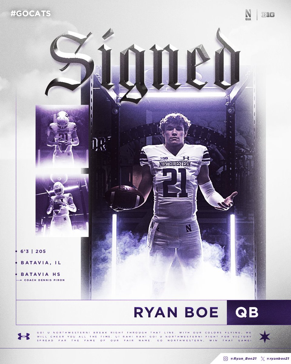 Signed ✍️ Welcome to Northwestern, @ryanboe21!