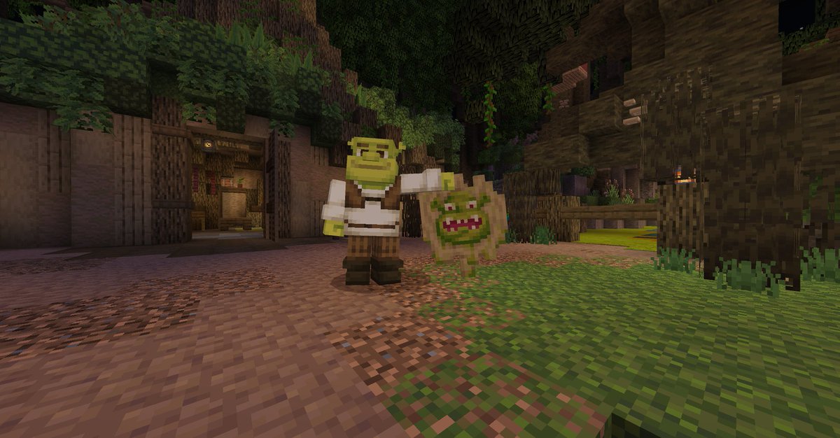 Karegebe's tweet photo. @NenitooTV Solo ingresa desde Bedrock y accedes al evento. Tiene muchos minijuegos y visitas el Pantano de #Shrek 

Está muy bueno 😊 https://t.co/webVVKyjWg