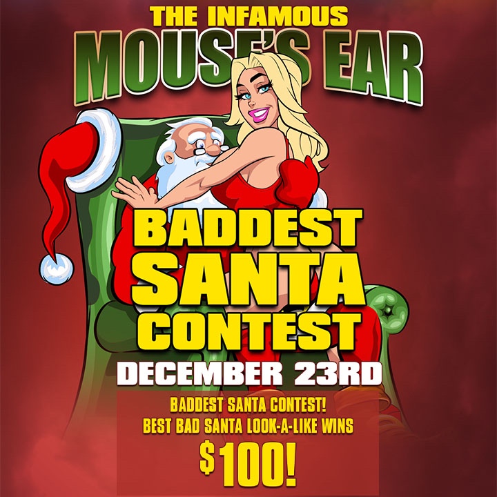 Round up your #BadSanta crew and head to The Mouse's Ear on Dec 23! 🎅🤶 We've got 💰$100💰 prize for the Baddest Santa of them all! 🤑 Don't miss out on this epic night of laughs and good times! #BaddestSanta #ChristmasVibes #WinningSeason #MousesEar #Knoxville