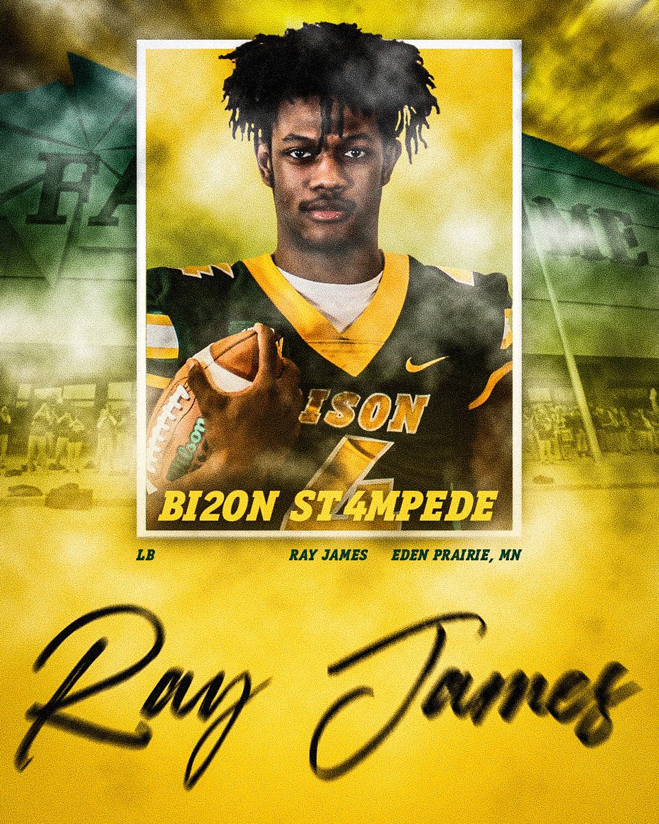 Ray James, a 6-3, 195 linebacker from DeLaSalle High School in Minnesota, has signed with the Bison! 🤘 #BI2ONST4MPEDE #NSD24 🦬