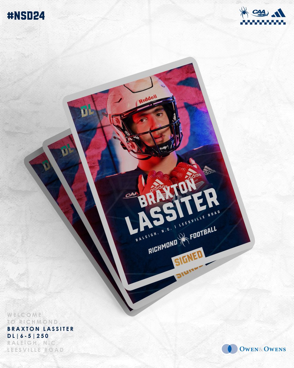 𝙎𝙄𝙂𝙉𝙀𝘿 ✍️🕷️ Braxton Lassiter (@BraxtonLassite3) DL | 6-5 | 250 Raleigh, N.C. | Leesville Road #OneRichmond | #NSD24