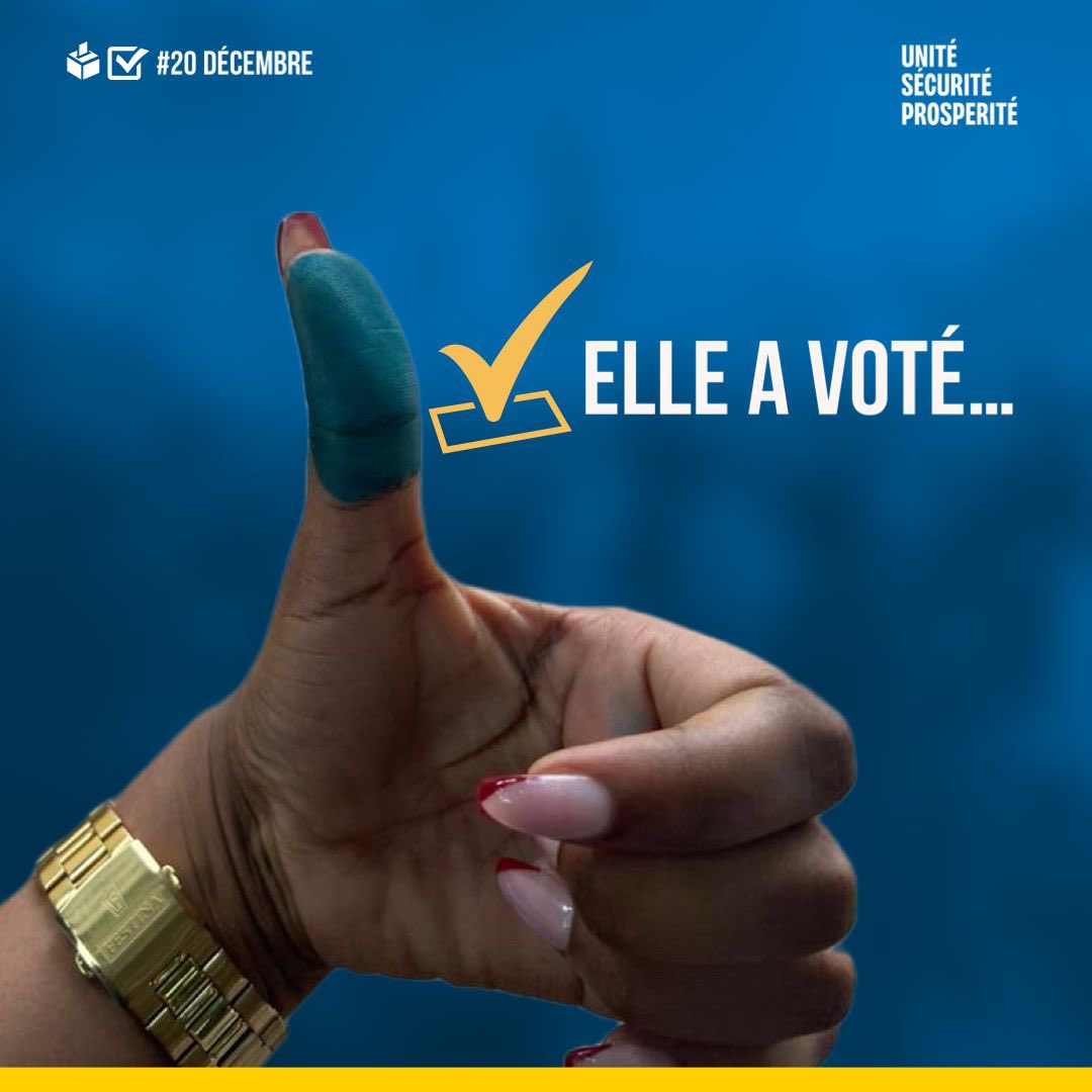 Faites comme elle, allez remplir votre devoir civique. Allez voter!
#Navote #ElectionRDC #Election2023 #Présidentielle2023