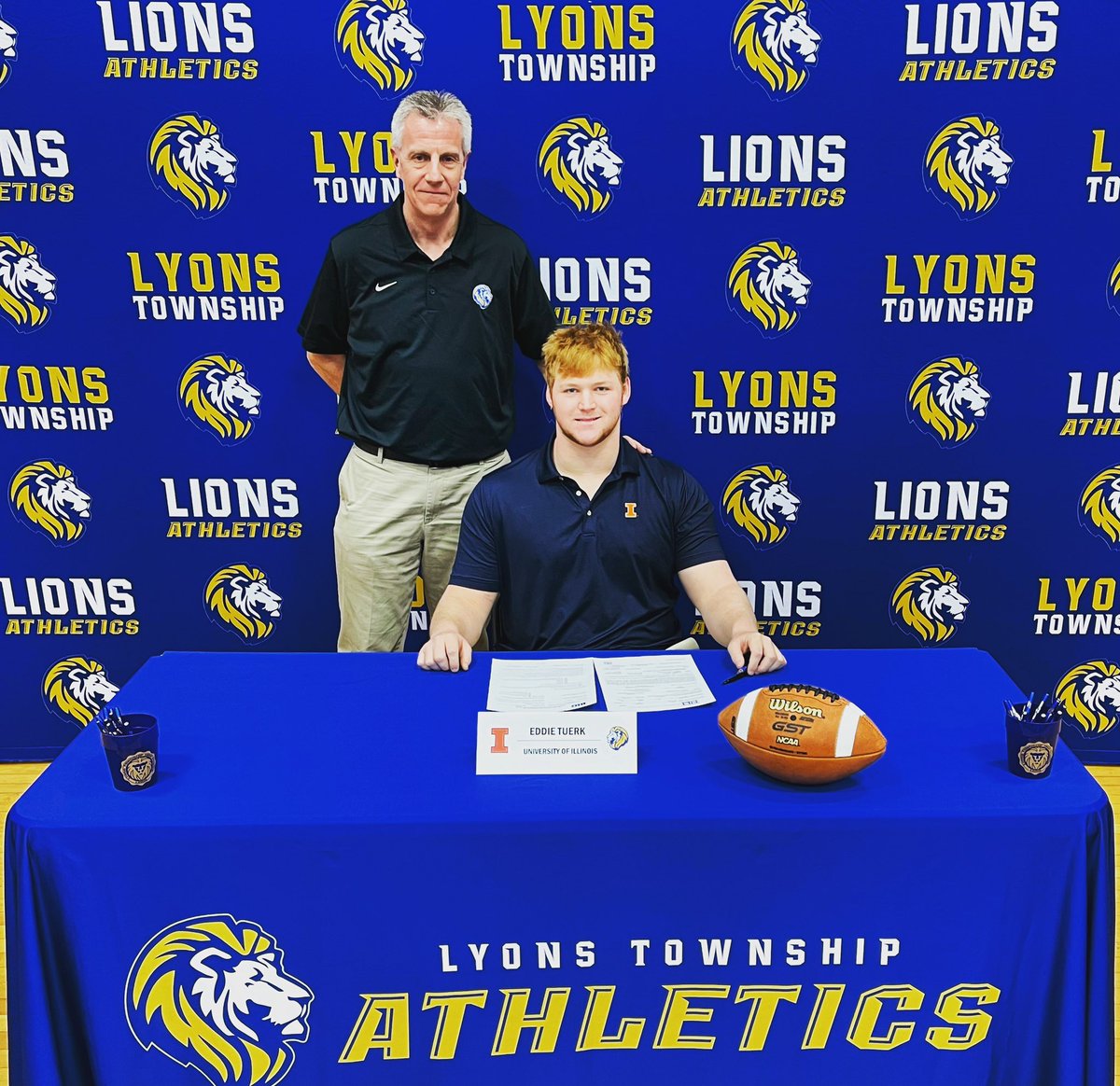 LTHS National Letter of Intent signing day. Coached this athlete for 4 years … it was a privilege to do so … Let’s Goooo. I L L … @IlliniFootball @LyonsTwpFball