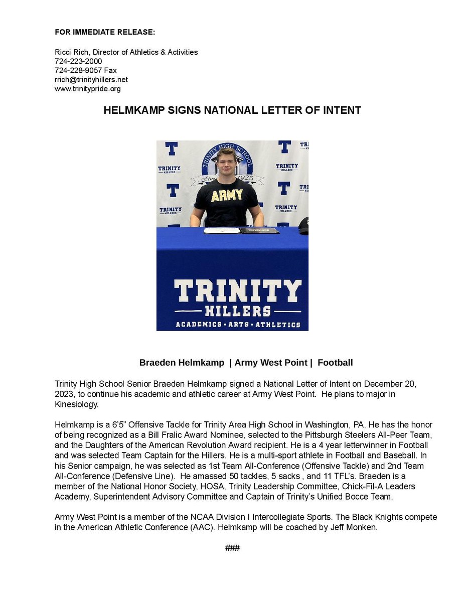 Trinity Athletics tweet media