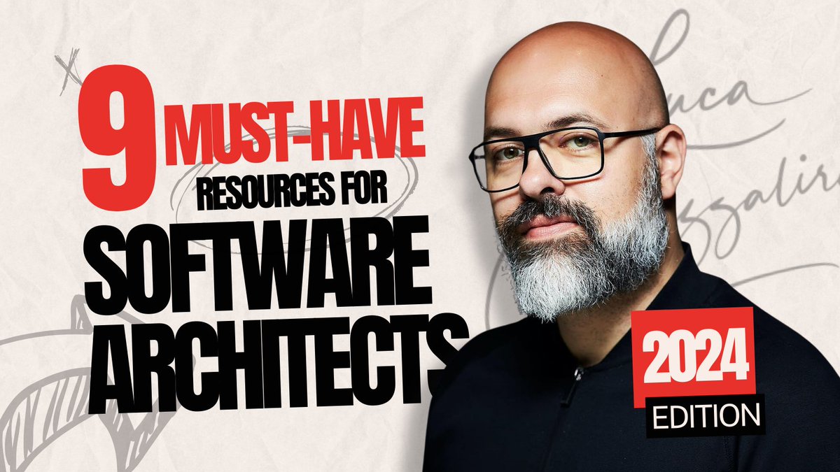 '9 MUST-HAVE resources for software architects' is available on @YouTube These are my recommendations to skill up during 2024... with a little gift for all of YOU🎅🏼 youtu.be/Lp7EinzI6Zs 🧵 #developers #architects #cloud #resources #books #Training #devs #platform #web #js