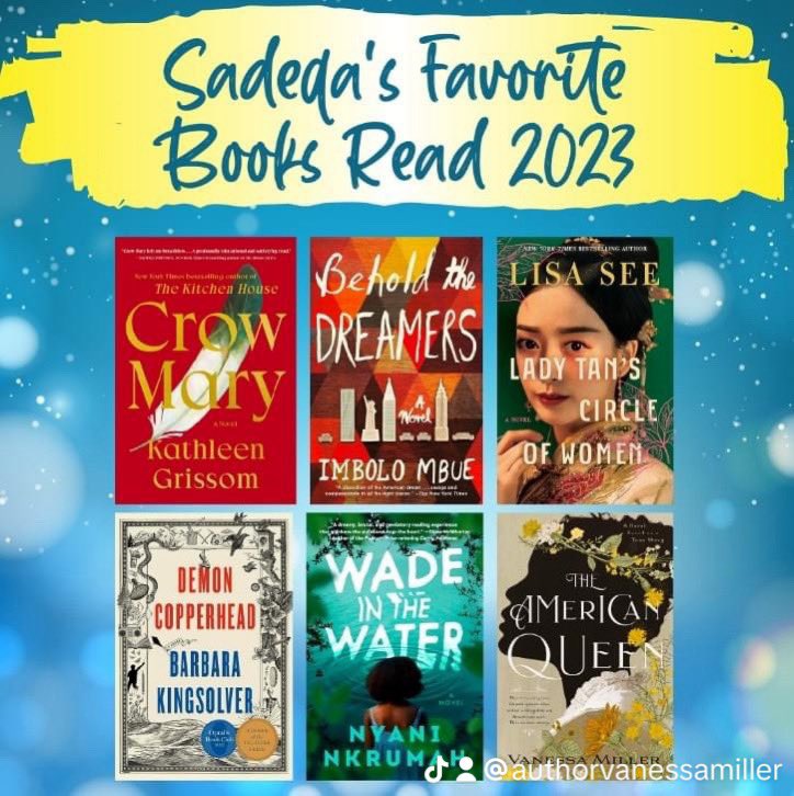 When one of your fav authors list your book as one of her favs… high praise indeed. Thank you <a href="/Sadeqasays/">Sadeqa Johnson</a> for reading and endorsing The American Queen. #BookRecommendation #BestOf2023 #booklovers