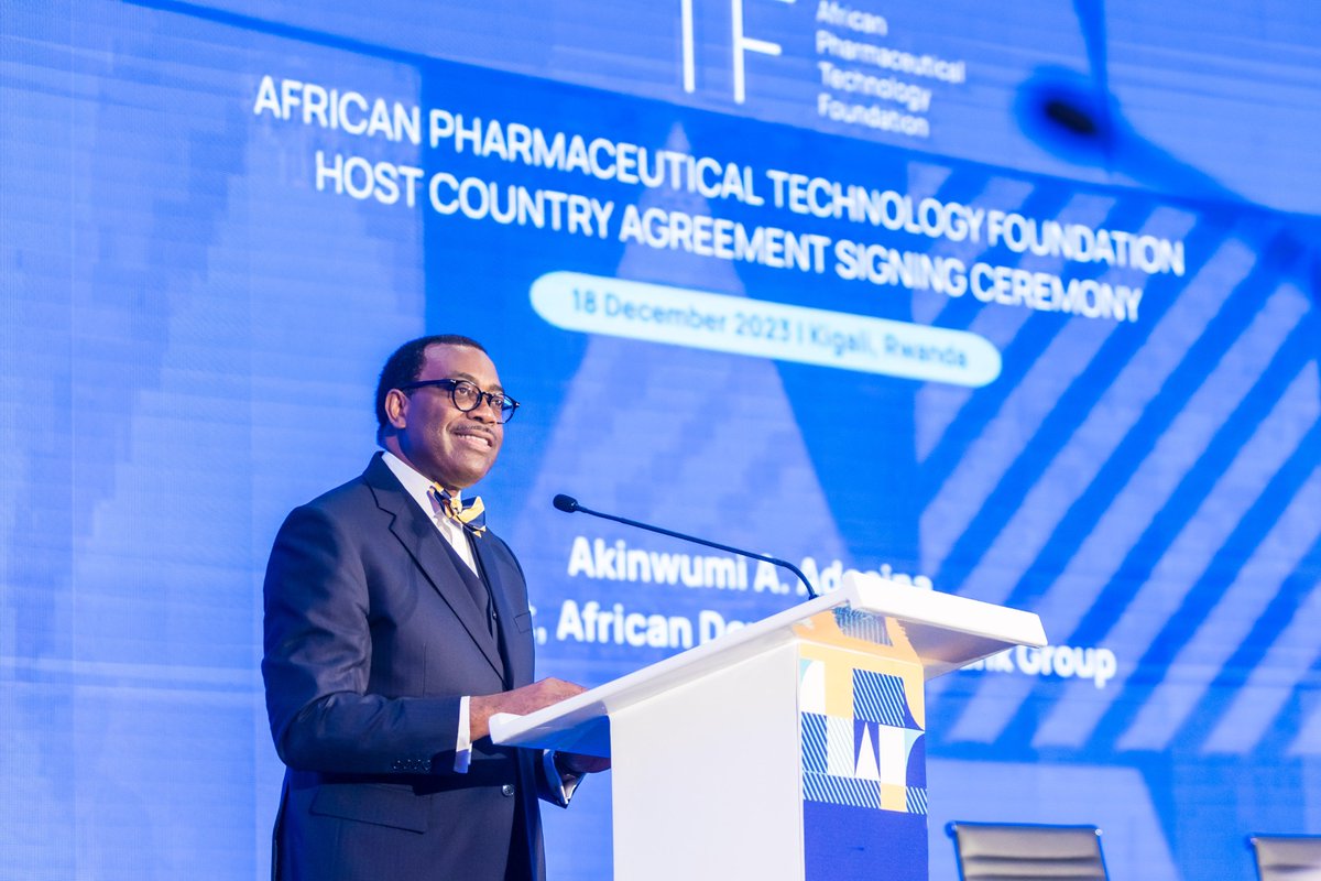 NnennaNwabufo's tweet photo. The #APTF, an independent body initiated by the @AfDB_Group is expected to bolster the continent’s pharmaceutical and vaccine manufacturing industries towards attaining an affordable and sustainable supply of medicines on the continent. @AfDB_Group #ImproveQoL #UniversalHealth https://t.co/5JQdPJ0297