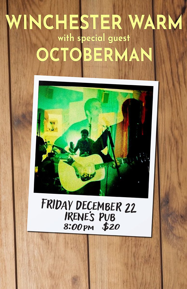 Just a reminder that we play @irenespub on Friday night with @octoberman - come on out music starts at 9pm! Tix here: tickettailor.com/events/irenesp…