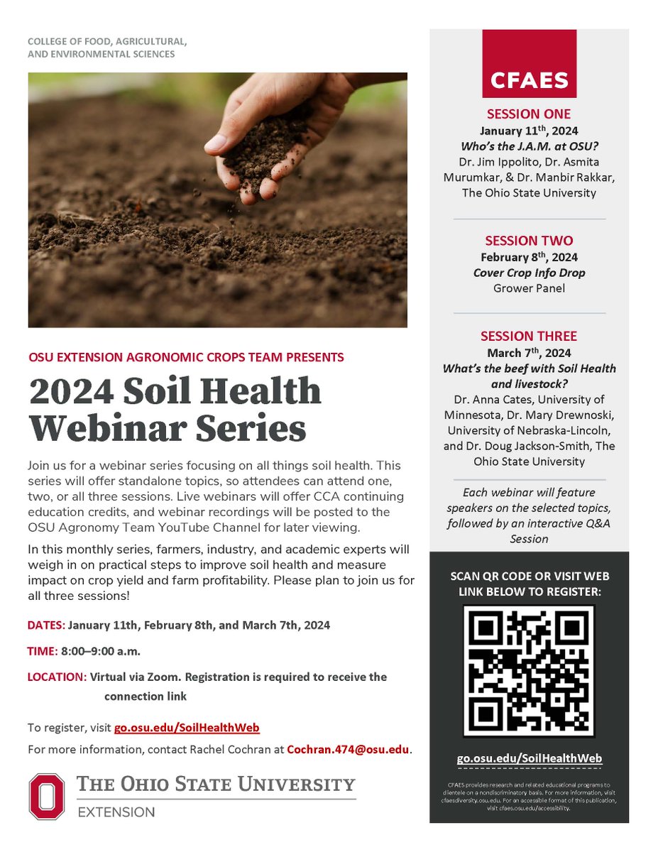 Stan263atTOSU's tweet photo. Have you registered for the Soil Health Web Series? https://t.co/OCftzcG5Bf