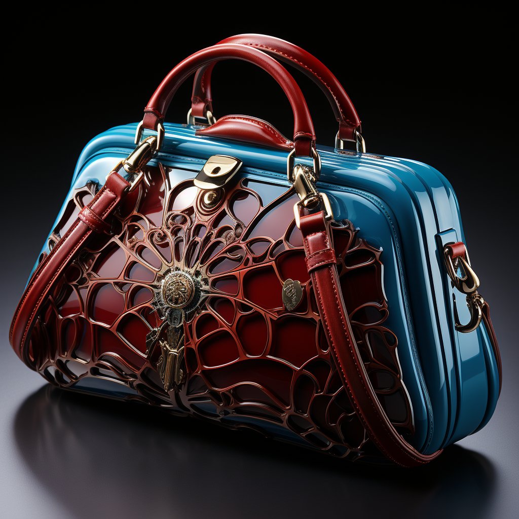 Handbag channels Spider-Man with vivid ''Spidey Blue'' web patterns 🕸️🕷️

#aiphotography #aiacessories #Handbags #handbagstyle #handbaglover #handbagshop #inspiremeprompts
#prompt #midjourneyprompt