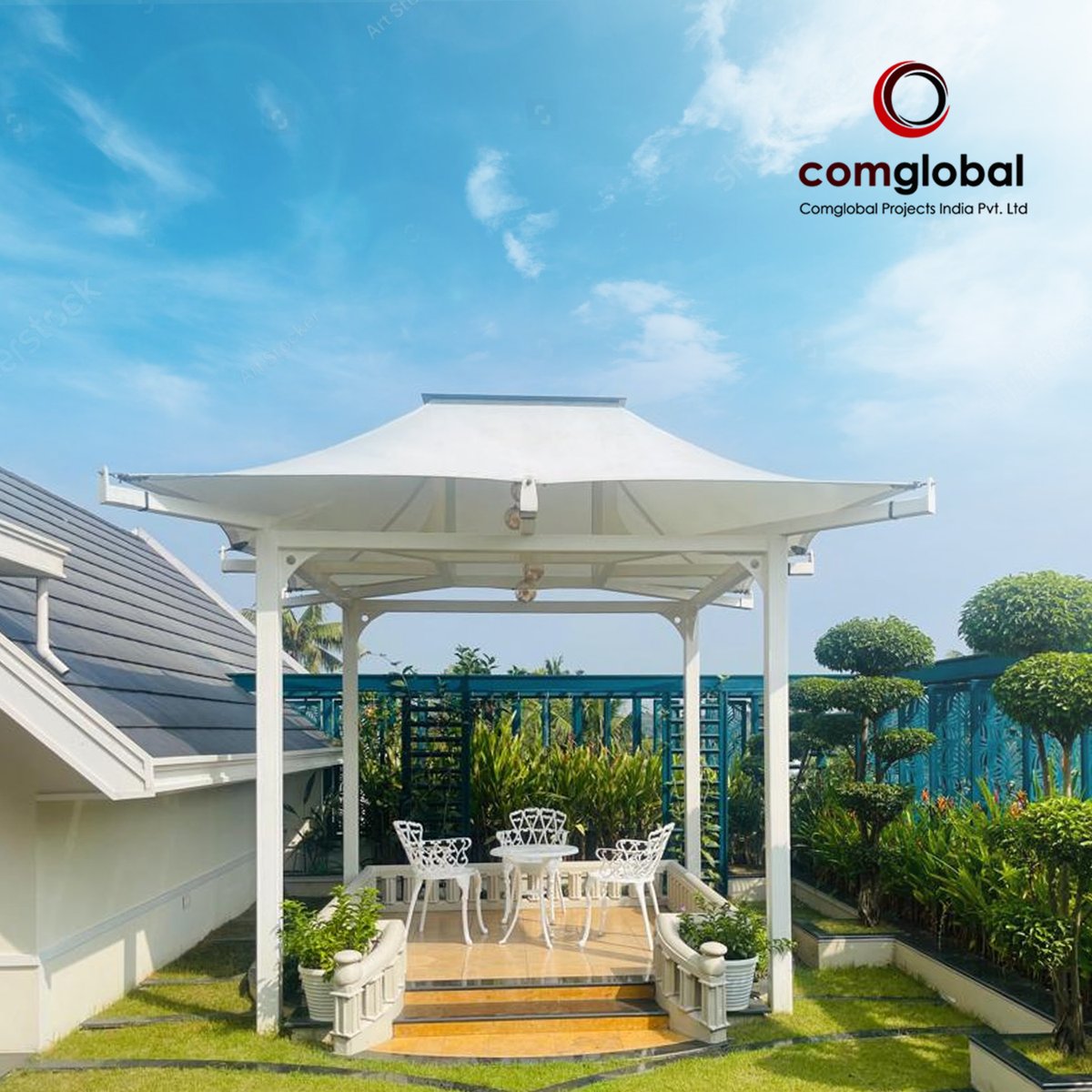 Just sit and soak in the beauty as Comglobal Projects transforms your outdoor space into an oasis beyond expectations.

#roofingcompany #roofingcompanies #roofingspecialists #keralahomedesign #BoycottPVRInox