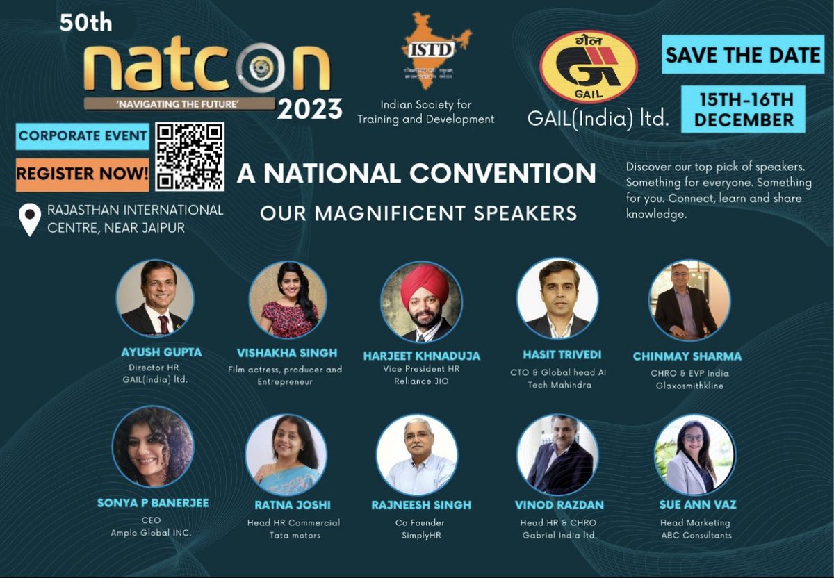 I recently had the opportunity to speak at the Golden Jubilee of NATCON hosted by <a href="/istd_india/">ISTD</a> , Jaipur
My session on 
‘Art &amp; Tech - The Brahmastra of the Future’ entailed me challenging the myth that art and technology are distinct from each other. 

An insightful event overall.
