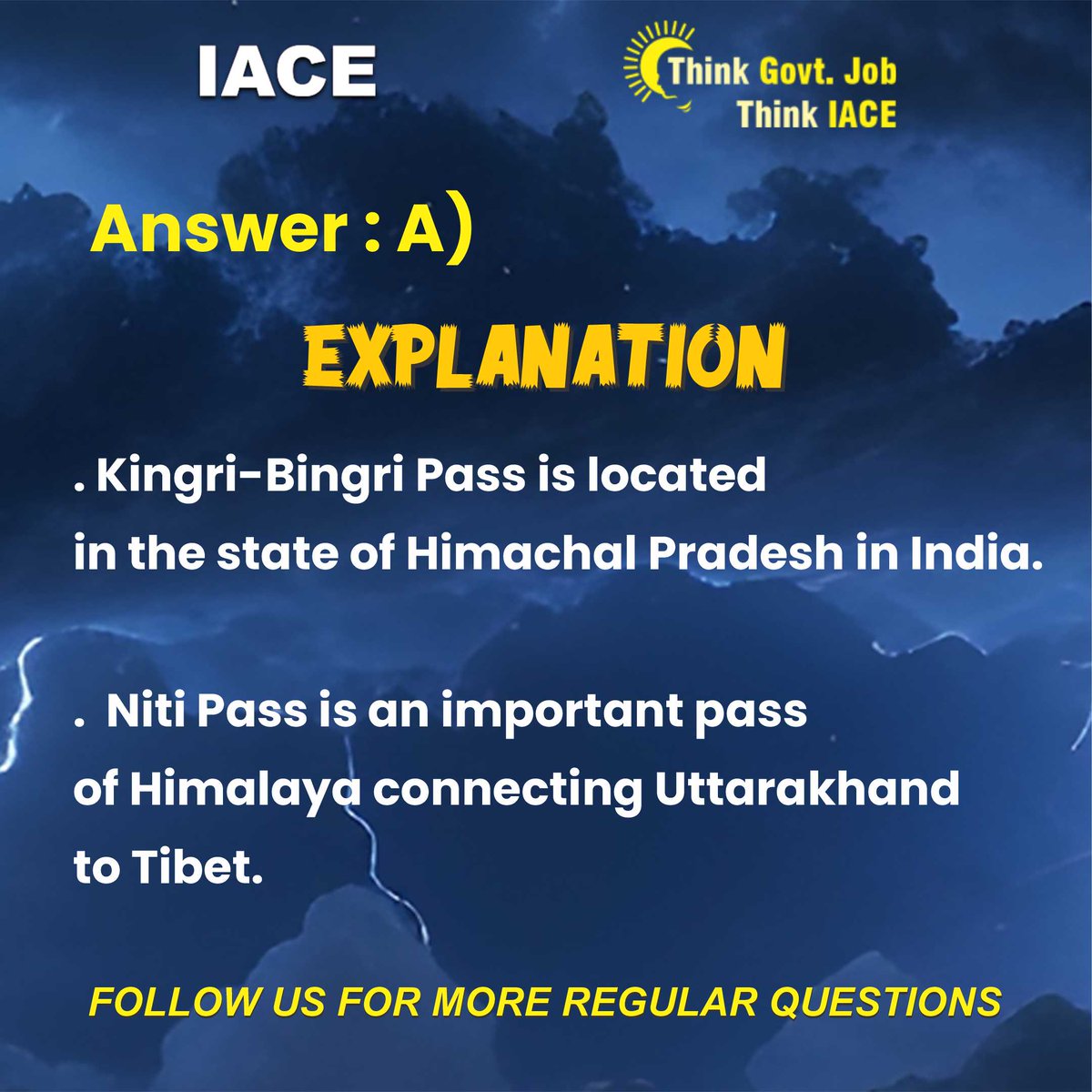 Hyd_IACE's tweet image. 🌍 IACE Geography Question of the Day! 🗺️ Have you ever wondered about Kingri-Wingri, Neeti, and Mana? 🏞️ Swipe left for the answer and stay tuned for more intriguing topics! 📚💡 #GeographyTrivia #IACEQuestion #GeographicalWonders #KingriWingri #Neeti #Mana #KnowledgeNuggets