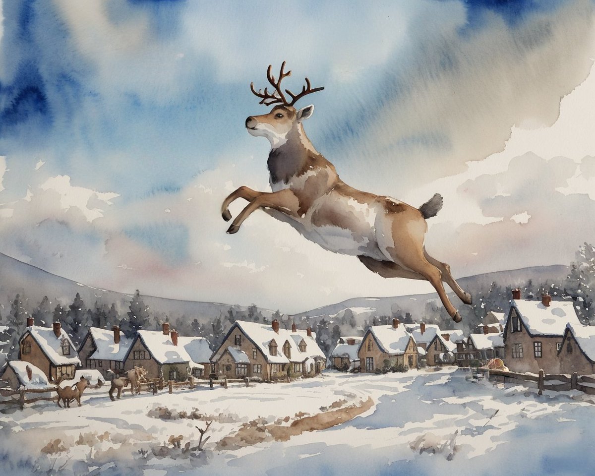 Reindeer 🙂🎅
🎅☃️🎄🦌🐧🐻‍❄🌨❄️🎊🎉🎁🧸🥳 
#AI #AIArtCommunity #AIArtGallery #AIArt #AIArtwork #AIArtist #Christmas #Winter #Reindeer #Snow #PineTrees #EnglishVillage
