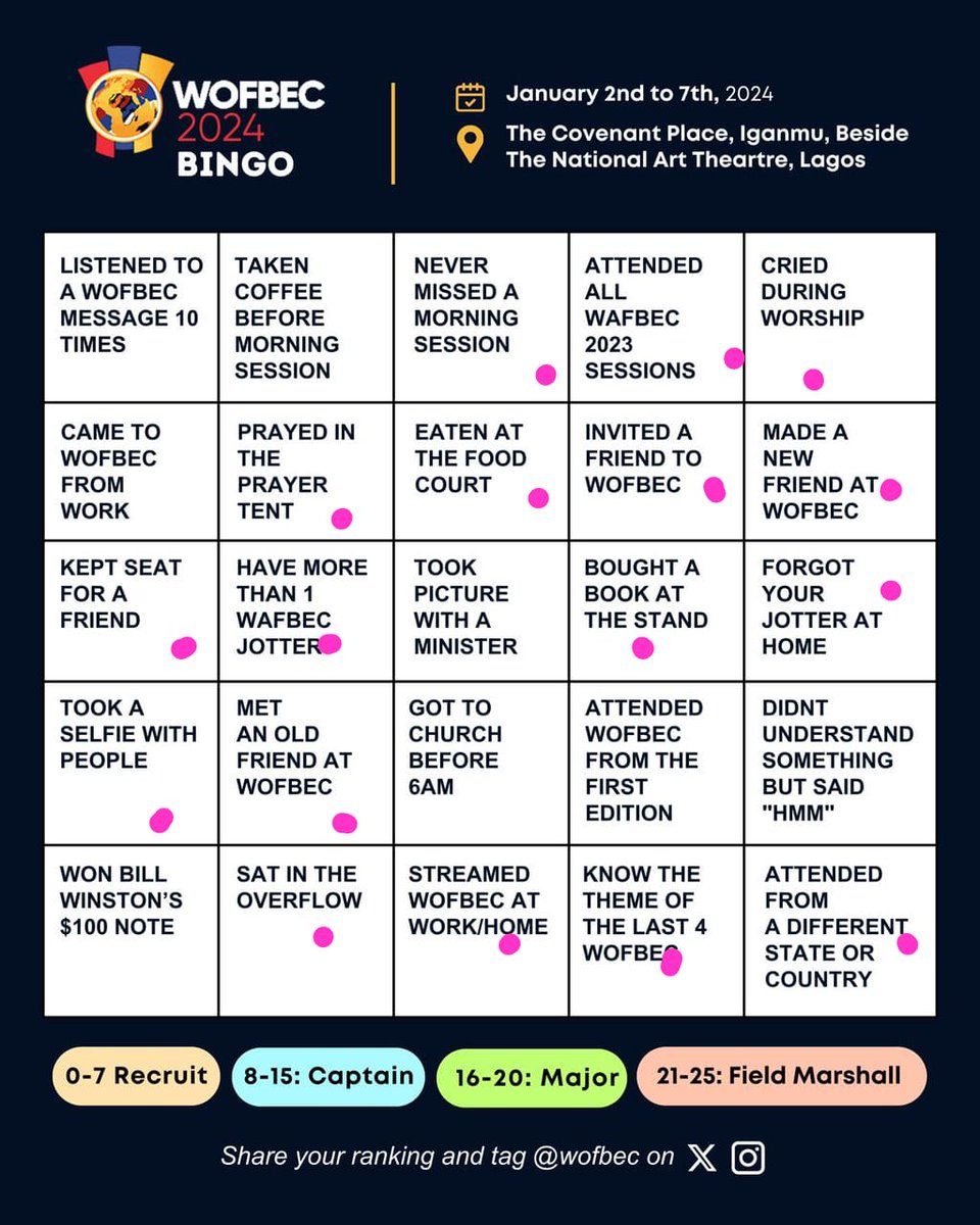 JolaTheFirst's tweet image. As a Major in the WOFBEC Army 😎😎, I&apos;m inviting you to WOFBEC 2024 💃💃.

Come ready to receive all that God has in store for you.  

It&apos;s a life changing experience.
See you there!💃

#WOFBECWRAPPED
#WOFBECKONS 
#WOFBEC2024 
#FAITHTTHATMOVESMOUNTAINS