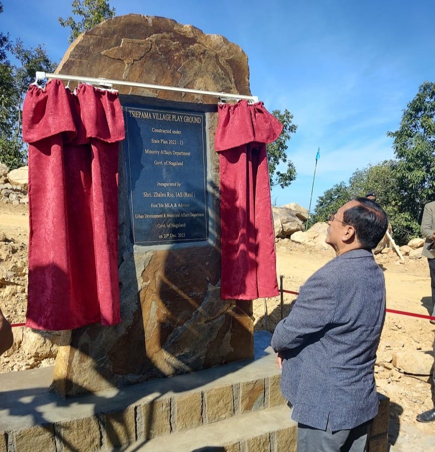 Unveiled the inaugural monolith of Tsiepama Village playground today. Carved out from the hilly terrain with many hurdles too, the unflinching support of everyone involved will forever be etched in history as the playground will sure mould  talented youths in future.
