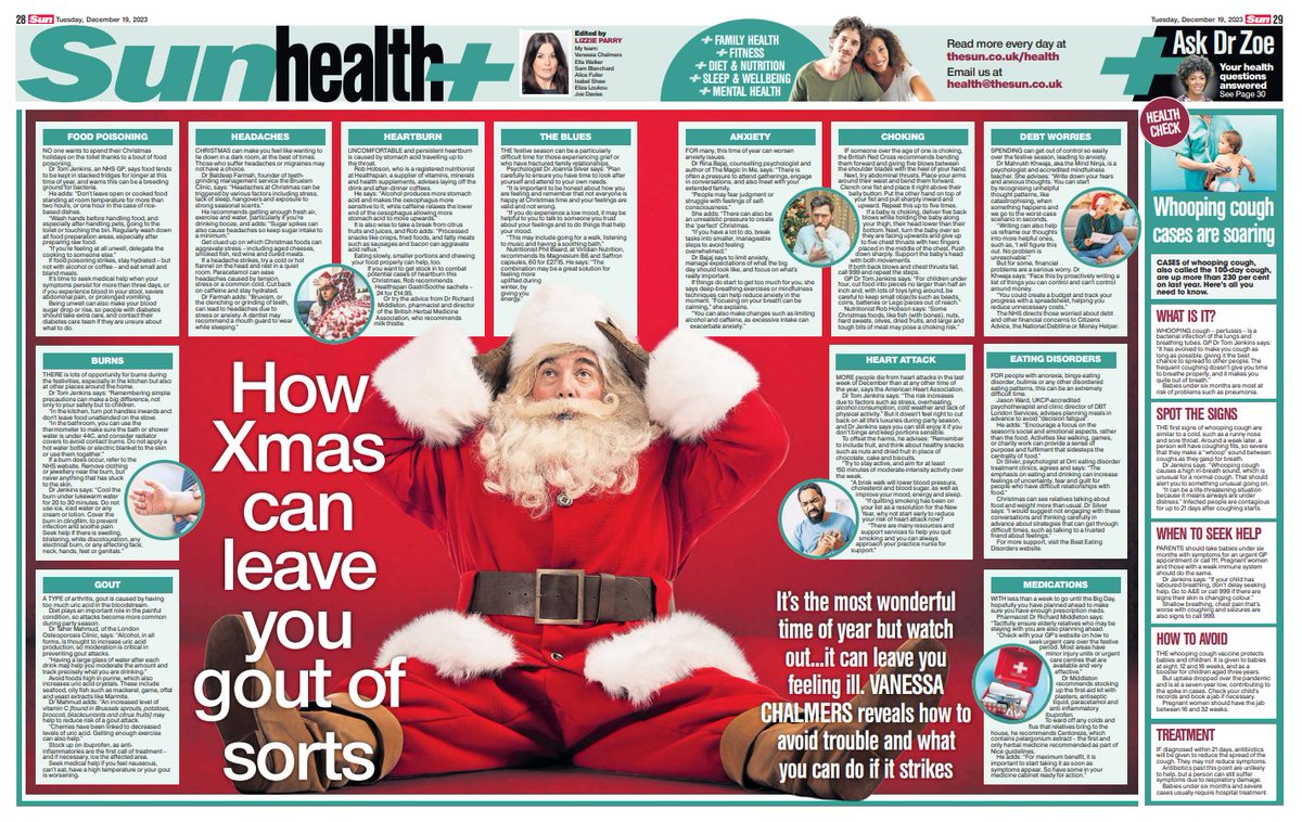 Heartburn, headaches, gout, anxiety, eating disorders, debt fears - how to cope with it at Christmas!  thesun.co.uk/health/2509657…