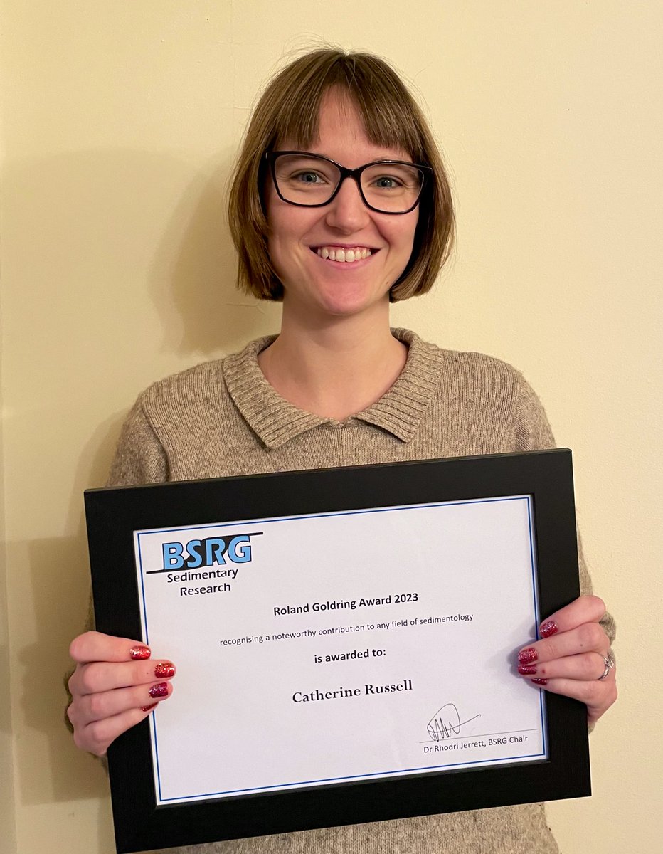 Absolutely thrilled to have been awarded the @brit_seds Roland Golding #Award for having made a noteworthy contribution to #sedimentology. 🏅📃 Thank you to my nominators, the award committee, and 10+ years of this #community. It’s an absolute honor to receive this ✨✨ #BSRG23