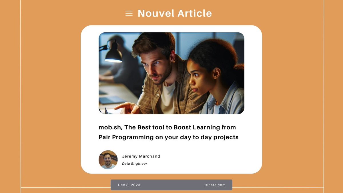 theodo_data_ai's tweet image. Découvrez comment mob.sh révolutionne le Pair Programming 🤝 L&apos;article de Jérémy, Data Engineer, présente l&apos;importance de la configuration personnelle et la simplicité offerte par  👉 tinyurl.com/yd8rezvf #PairProgramming #MobSh
