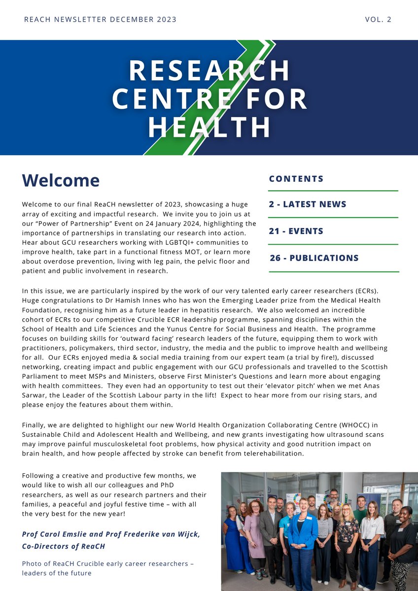 GCU Research Centre for Health (ReaCH) (@gcureach) on Twitter photo Catch up on all the latest research happening in the School of Health and Life Sciences <a href="/GCUSHLS/">Glasgow Caledonian University SHLS</a>, Glasgow Caledonian University in the December issue of the ReaCH newsletter! <a href="/CaledonianNews/">Glasgow Caledonian University</a>
👉 bit.ly/3ZBhm9U Catch up on all the latest research happening in the School of Health and Life Sciences <a href="/GCUSHLS/">Glasgow Caledonian University SHLS</a>, Glasgow Caledonian University in the December issue of the ReaCH newsletter! <a href="/CaledonianNews/">Glasgow Caledonian University</a>
👉 bit.ly/3ZBhm9U