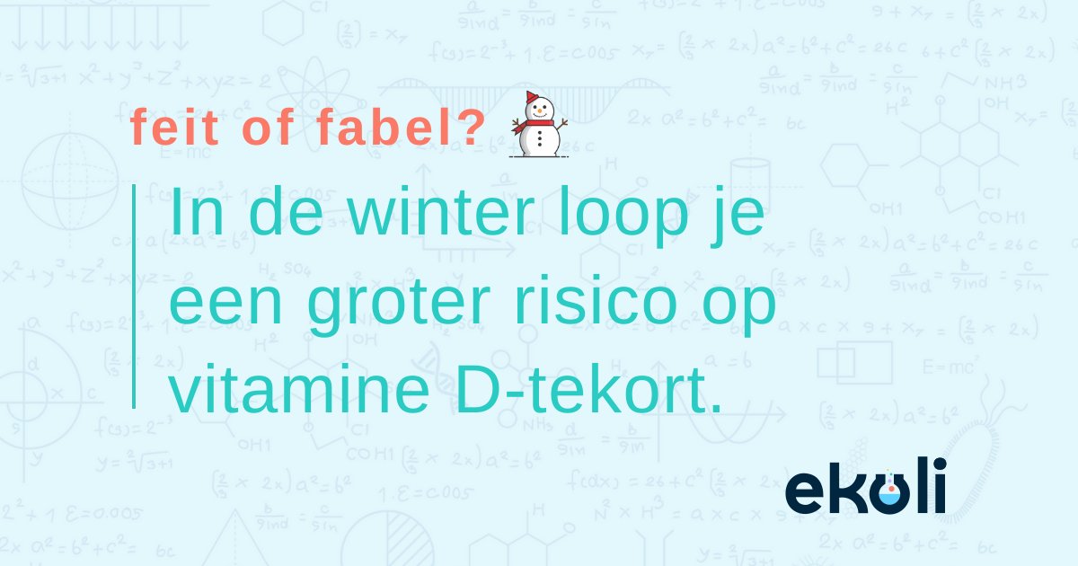 Feit! Winter = groter risico op vitamine D-tekort ☀️❄️ Kortere dagen en meer tijd binnen kunnen leiden tot lager vit, D-gehalte. 😟 Eet vette vis, eieren, melkproducten 🥚🐟 en overweeg een supplement in de winter! #wetenschapinclusief #ekoli #feitoffabel #wetenschap #wistjedat