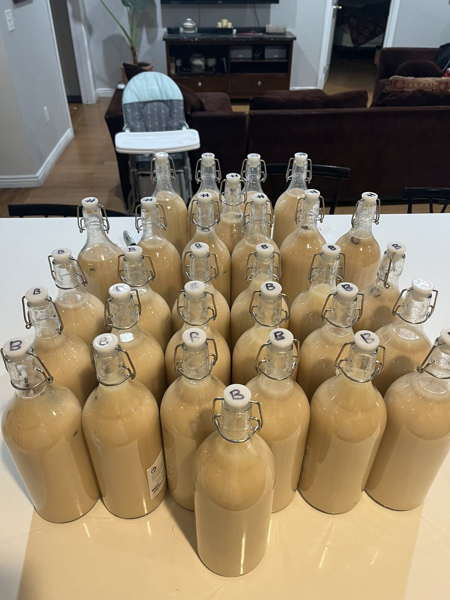 ChefBoyAreT's tweet photo. Just restocked on some coquito . Dm for all orders! 
Bacardi $30
Brugal $35
Henny $40 https://t.co/ytOLGkPhFa