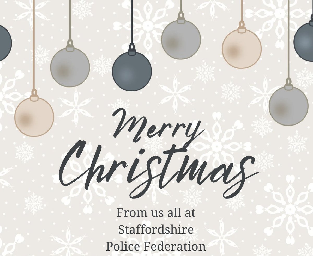 🎄 CHRISTMAS MESSAGE 🎄

As we approach Christmas we would like to thank all of our members for your continued hard work throughout 2023.

Like we always say, policing is a job like no other - and that never seems more true than at Christmas. 

READ MORE: bit.ly/3RxxJ3v
