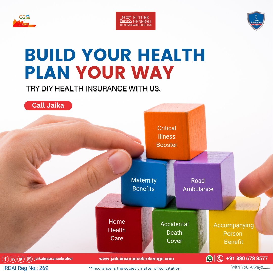 JaikaInsurance's tweet image. Say goodbye to one-size-fits-all insurance!

Introducing a revolutionary approach to health coverage. With Jaika Insurance now you have the power to customize your insurance policy.
Call us today!

#customhealthcare #personalizedcoverage #healthinsuranceoptions #tailoredwellness