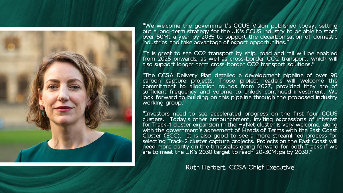 CCSA (@the_ccsa) on Twitter photo 📢Today <a href="/energygovuk/">Department for Energy Security and Net Zero</a> published it's #CCUS Vision & updates on cluster sequencing to deliver a world-leading UK carbon capture industry: outlining a strategy to store 50Mt/year by 2035, supporting decarbonisation of domestic industries & taking advantage of export opportunities. 📢Today <a href="/energygovuk/">Department for Energy Security and Net Zero</a> published it's #CCUS Vision & updates on cluster sequencing to deliver a world-leading UK carbon capture industry: outlining a strategy to store 50Mt/year by 2035, supporting decarbonisation of domestic industries & taking advantage of export opportunities.