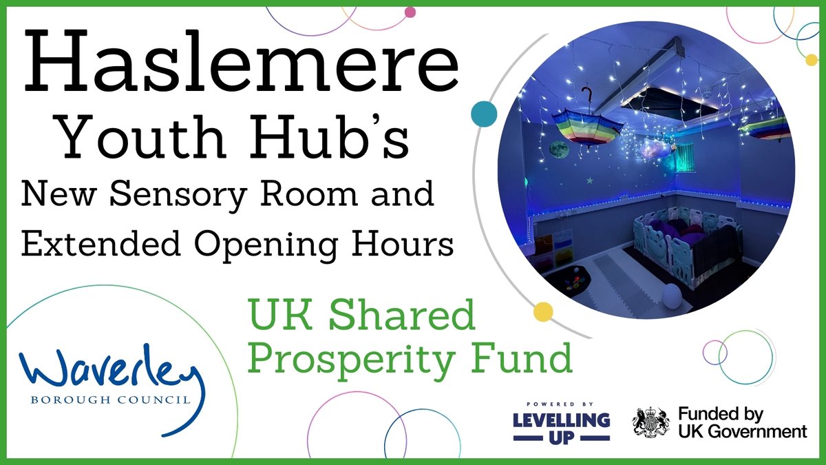 Haslemere Youth Hub extends opening hours and opens a new sensory room thanks to the UK government’s UK Shared Prosperity Fund. Find out more about this project 👉 orlo.uk/p1tE9  
#UKSPF #Haslemere <a href="/WaverleyBiz/">Waverley Business Support</a>