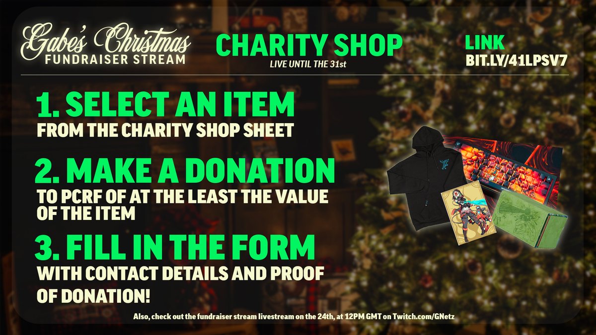 Gabriel_Netz's tweet photo. As part of the fundraiser efforts, I'm happy to announce the Charity Shop is live! You can check it out now! - https://t.co/xRd2Mv7iWF

More items will be unlocked each day up to the stream, so keep an eye out for it 👀 - We got around 2k£ worth of goods going! https://t.co/5JWLbo2JGM