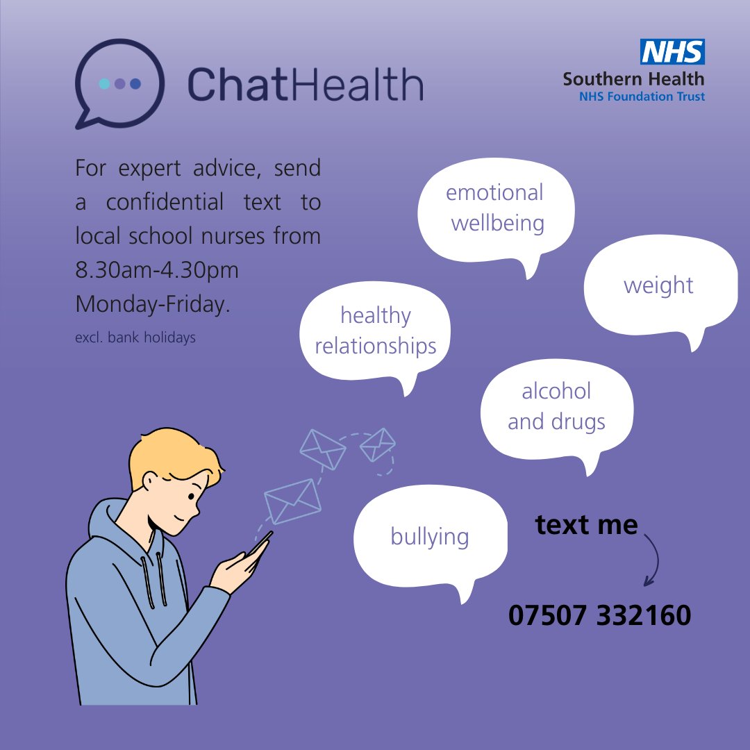 Aged 11-19? ChatHealth is open over the Christmas break. 

Text a school nurse to start a conversation today.