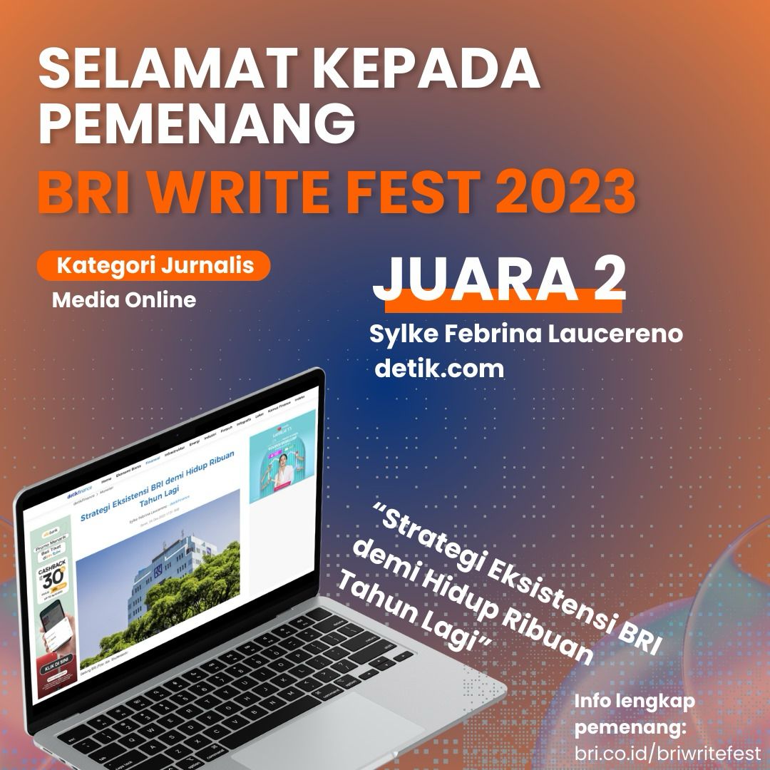 petitedj's tweet photo. guys pemenang dari kompetisi menulis jurnalistik dan creative + blog bri write fest udah di umumin nih selamat yaa buat para pemenang keren bgt woyy #BRIWriteFest2023 https://t.co/yjVSVH9TWS