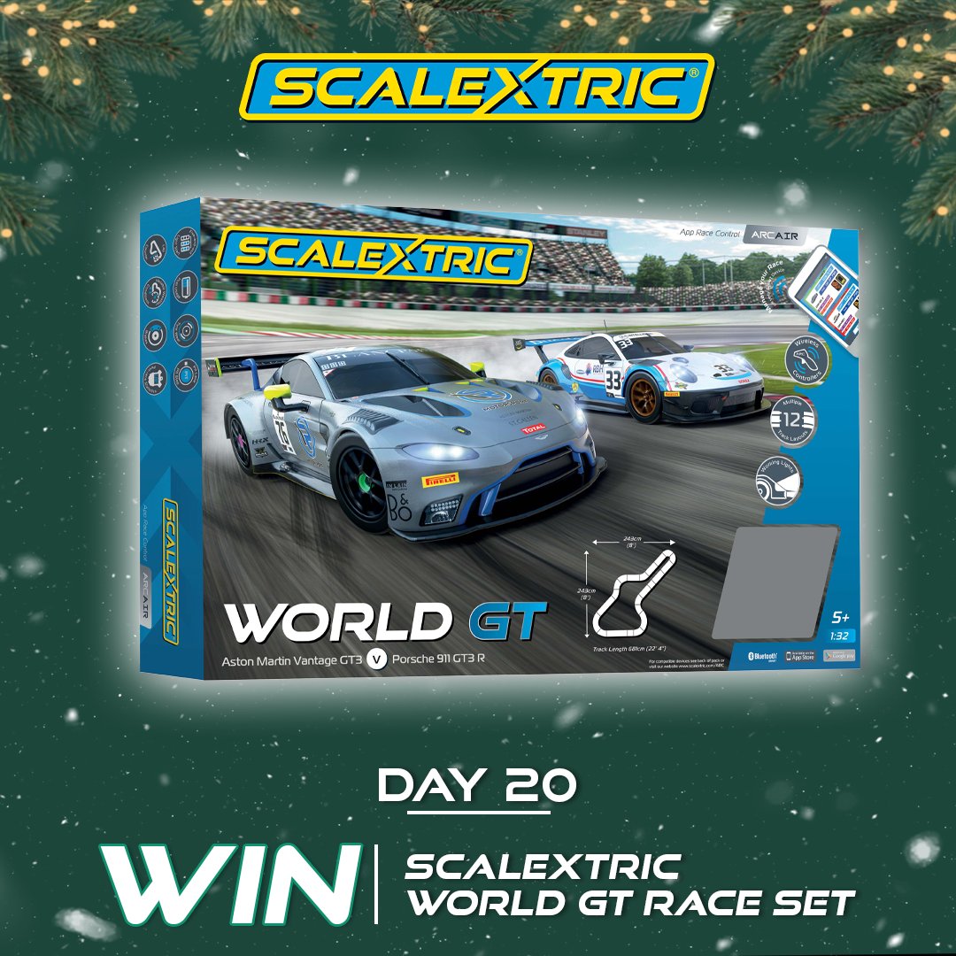 WIN the latest set release of 2023, Scalextric World GT (WORTH £239.99)!!! All you have to do to enter is 1) Follow @scalextric 2) Reshare this post See reply for more info 👇