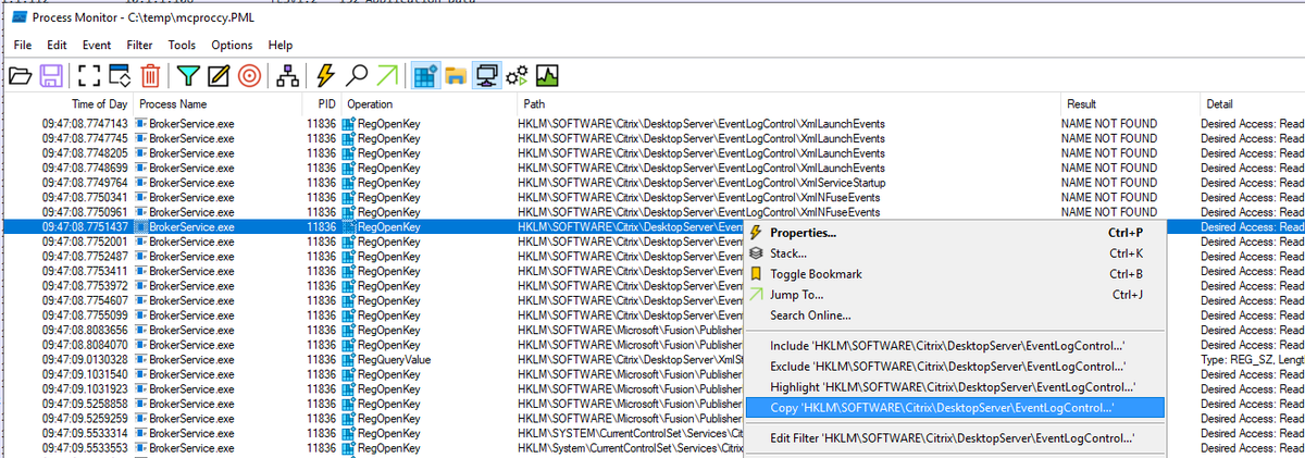 guyrleech's tweet photo. See an "interesting" key (& maybe value too) in a @SysInternals #procmon trace & want to see what happens in the trace after creation? Right click, copy path, paste into (elevated) #PowerShell , add a : after the hive name, wrap in quotes, add new-item & -force
#NFuse IFYKYK😀 https://t.co/4Ra5VlYpit