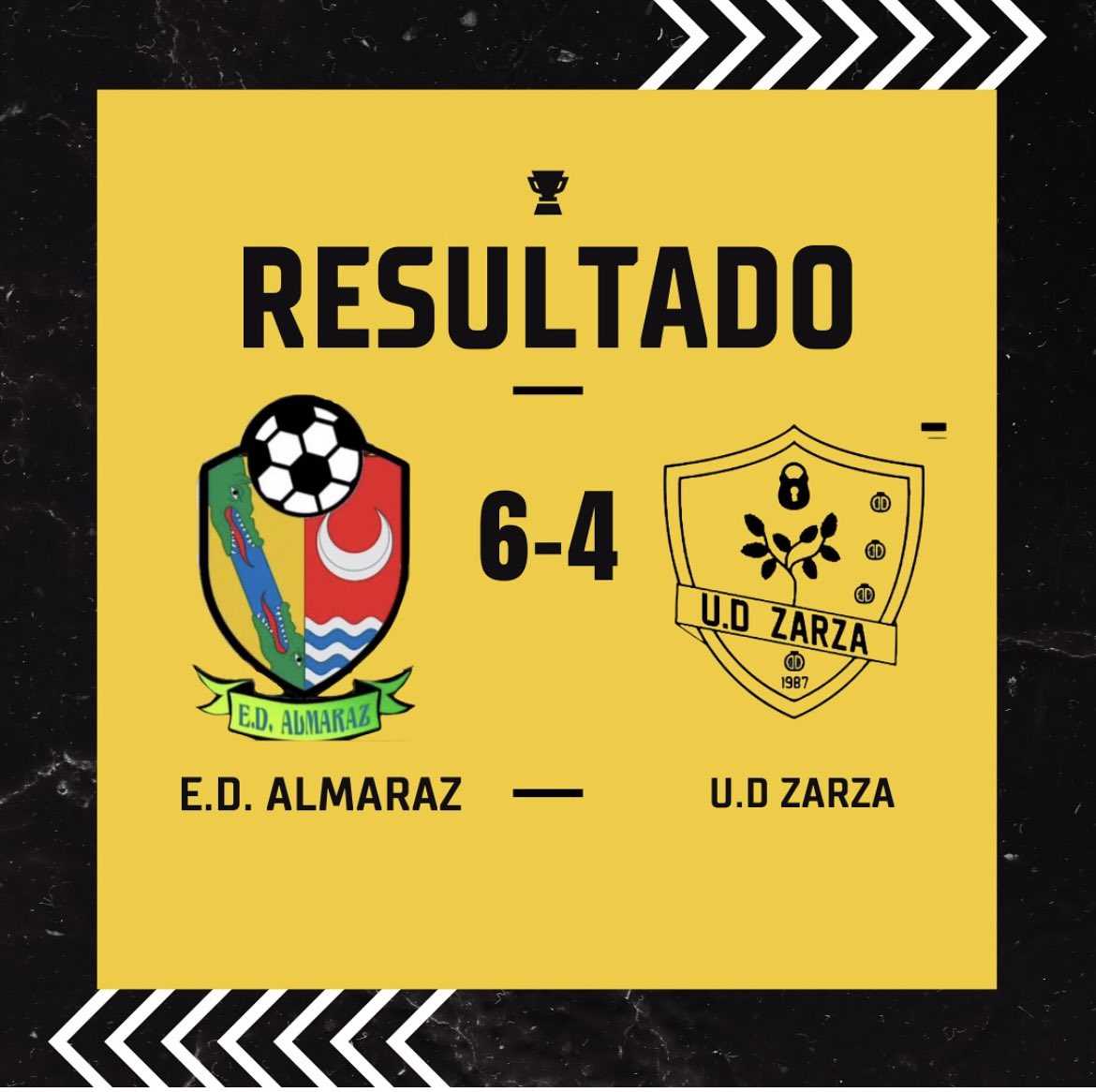 JORNADA 10

<a href="/rocamadorafs/">Rocamador AFS</a> 6-4 <a href="/udzarza/">udzarza</a> 

Una victoria más y ¡en casa con los nuestros! 💛🖤🐝
Con goles de: 
⚽️ Yassin
⚽️⚽️ <a href="/JaviNegri01/">Javi Negri</a> 
⚽️⚽️⚽️ Karrumii 

Seguimos 🫡
#ROCAMADORAFS
#ORGULLOALMARACEÑO
