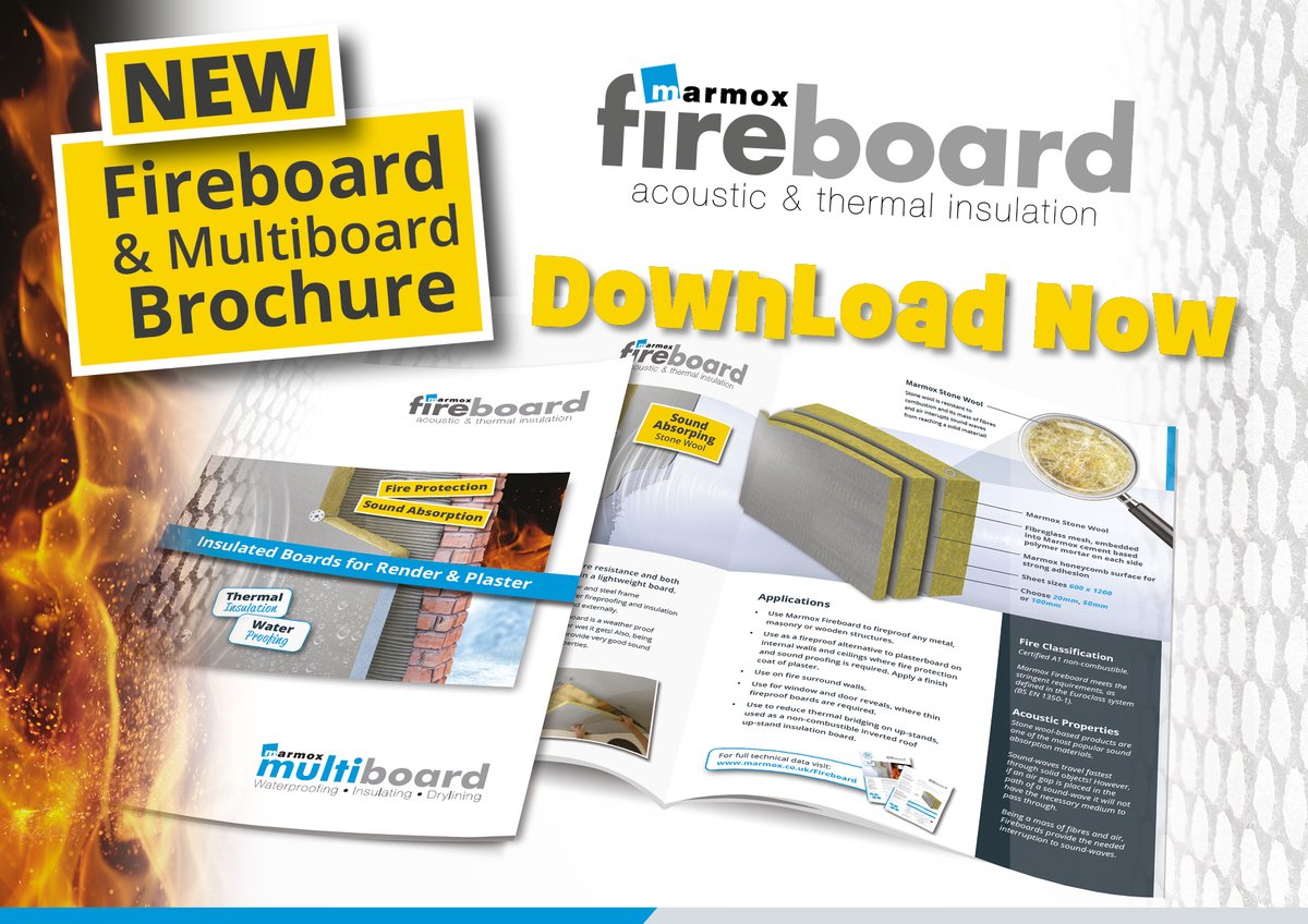 New Marmox Fireboard available from January. Download New brochure here rb.gy/g91hqd

#marmox #fireprotection #soundproofing #insulation