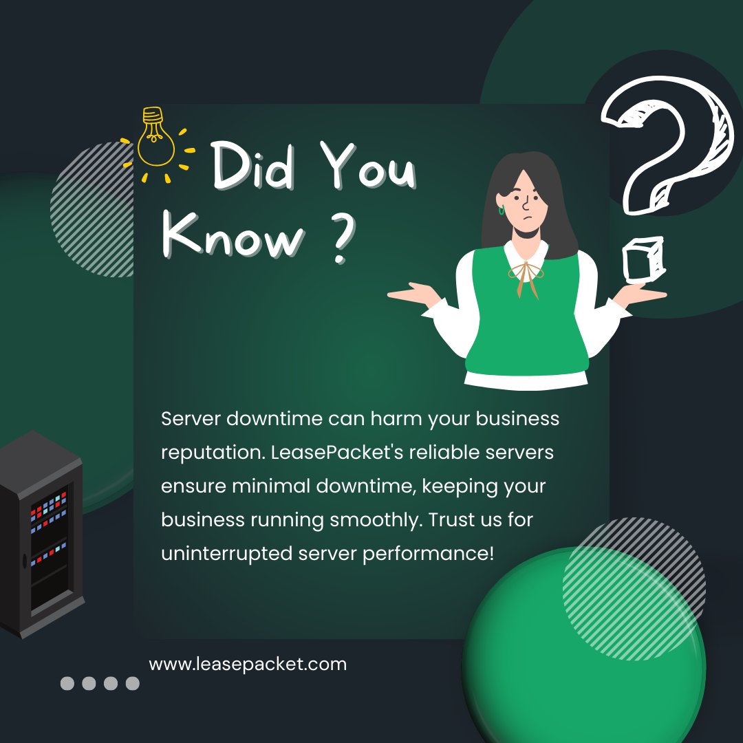 lease_packet's tweet image. 🌐When servers decide it's time for a quick break, it's an opportunity for us to power up! Embrace the moment to fine-tune, optimize, and gear up for an even smoother digital journey ahead. Let's make downtime a stepping stone to better server resilience 💡💻 #ServerOptimization