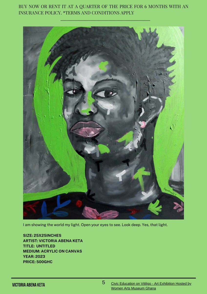 Download the full catalog of the vitiligo art exhibition by Victoria Abena Keta. drive.google.com/file/d/1dFhuiF…