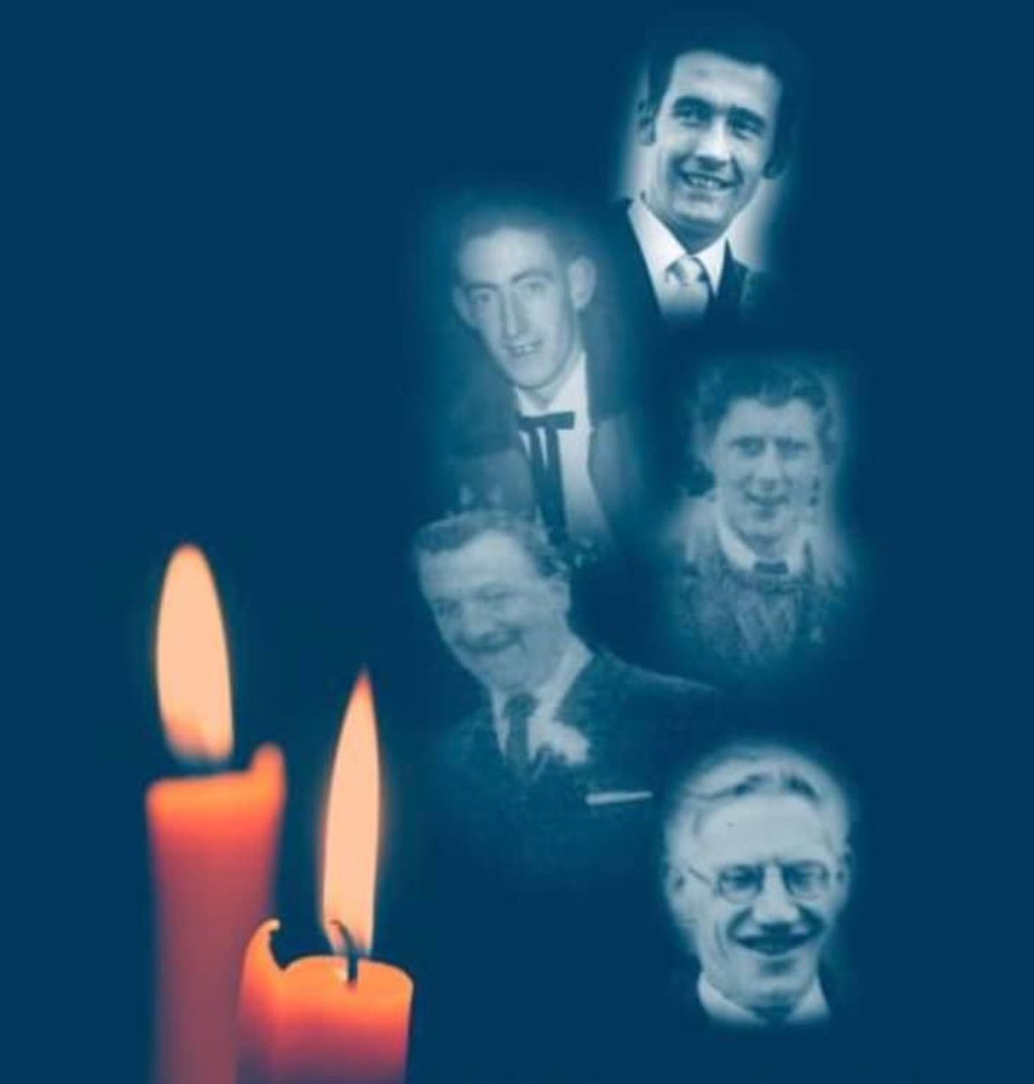 Charles Moore Frank McCarron Michael McGinley Barney Kelly Charlie McCafferty 5 men shot dead as they were having l a drink in Annie's Bar, Top of the Hill, Derry #otd 51 yrs ago 20 Dec 1972. Nobody has ever been brought to justice. 🙏🏻 Ar dheis Dé go raibh a n-anamacha.