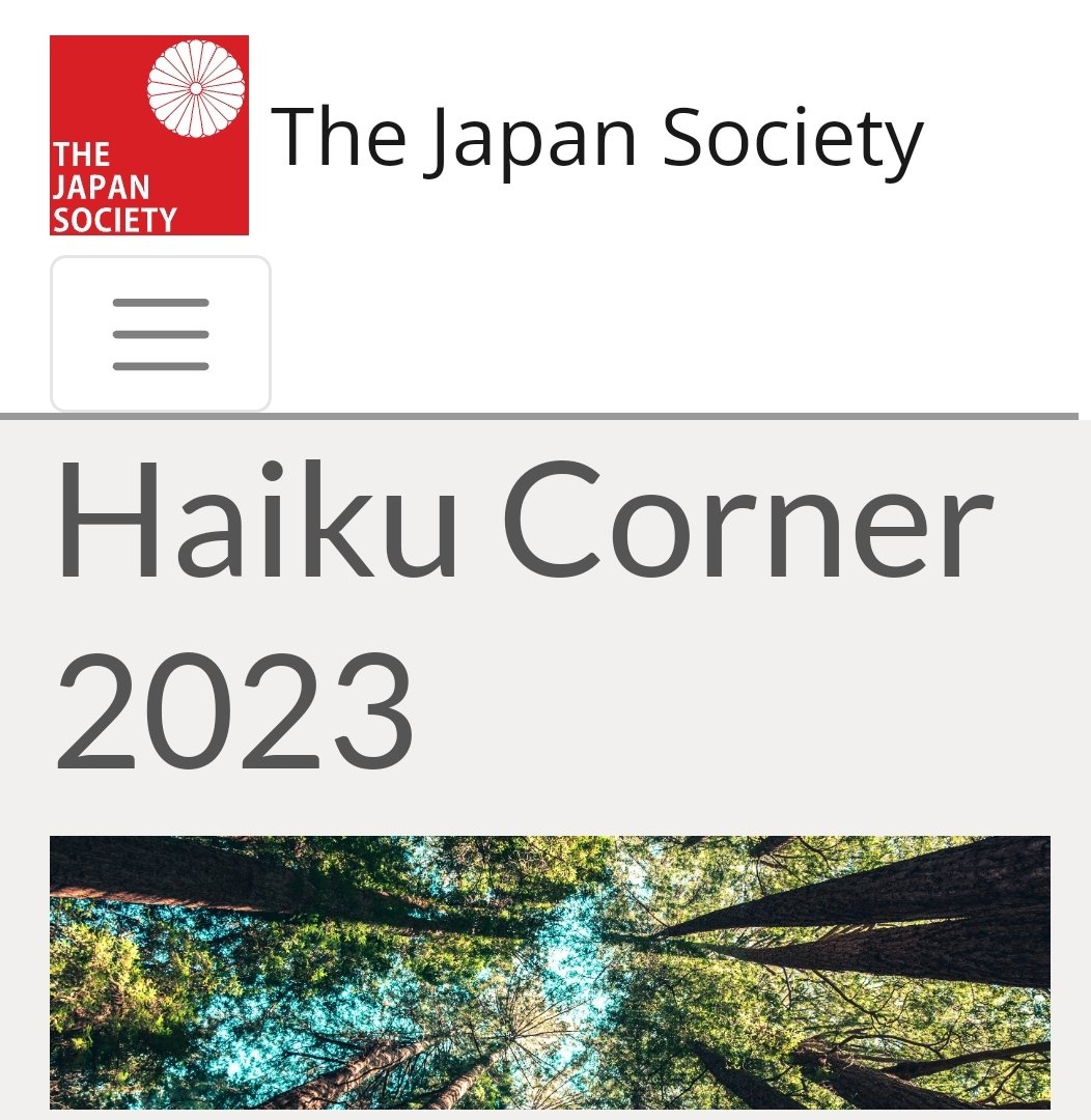 BIPASHADE1's tweet image. Glad that The Japan Society's Haiku Corner has featured the following haiku of mine. Thanks a lot to Laura 🙏😊